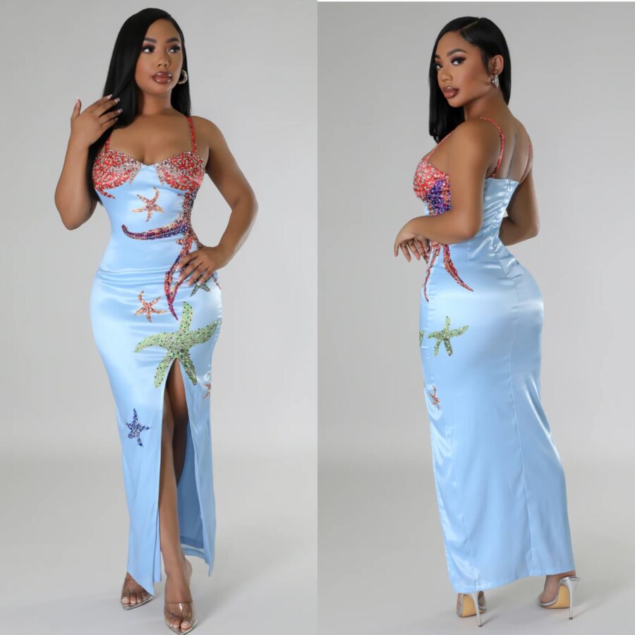 Oceana Luxe Embellished Maxi Dress